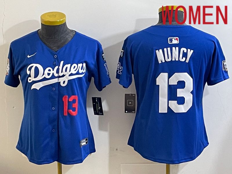Women Los Angeles Dodgers #13 Muncy Blue Game 2024 Nike MLB Jersey style 11216->women mlb jersey->Women Jersey